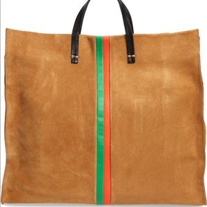 NWT Clare V.Simple Tote in Camel with Blood Orange